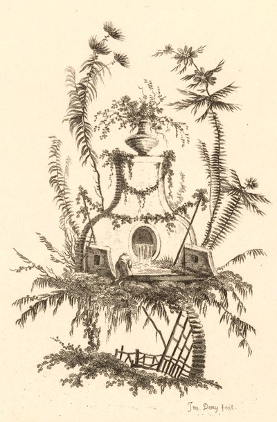 Chinese Fountain with Vase by Jeanne Deny