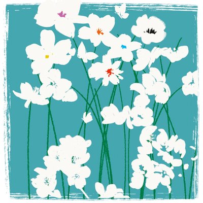 Turquoise Flowers by Jenny Frean