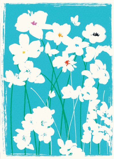 Turquoise Flowers by Jenny Frean