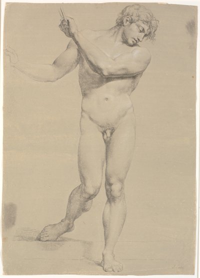 Model Standing Facing Forward with Raised Arms by Jens Juel