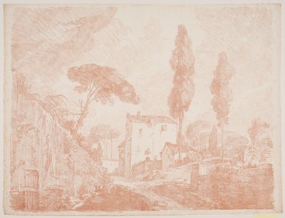 Italian Fantasy Landscape with Trees and Houses by Jens Petersen Lund