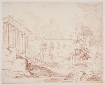 Italian Prospect with Temple and Church by Jens Petersen Lund