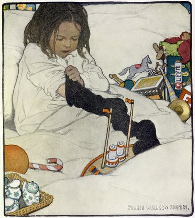 Opening the Christmas Stocking by Jessie Willcox Smith