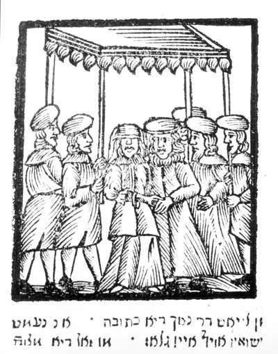 An Illustration of a Jewish Wedding by Jewish School