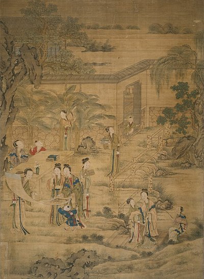 Women Viewing Paintings by Jiao Bingzhen