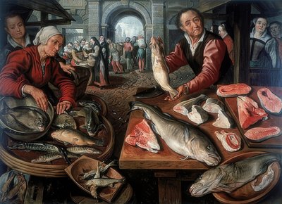 Fish Market. 1599 by Joachim Beuckelaer