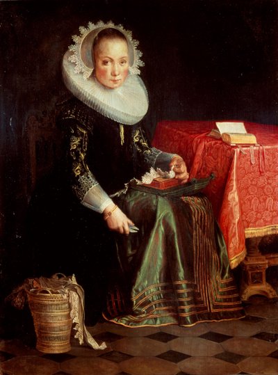 Portrait of Eva Wtewael by Joachim Wtewael or Utewael