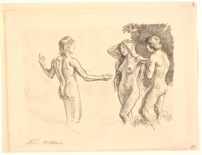 Adam and Eve tempted by the serpent by Joakim Frederik Skovgaard
