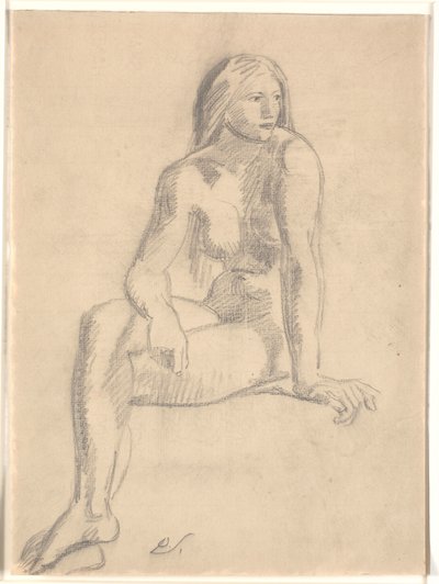 Seated, Young Nude Woman by Joakim Frederik Skovgaard