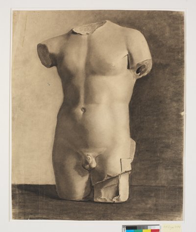 Drawing After Plaster Cast of Antique Youth Torso by Joakim Frederik Skovgaard