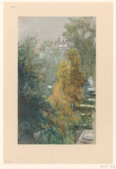 View of Trees and Buildings by Joan Berg