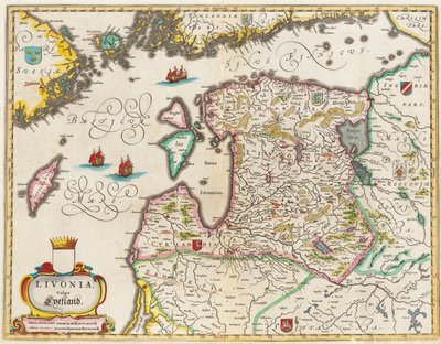 Livonia Map, Vulgo Lyefland, Atlas Maior by Joan Blaeu
