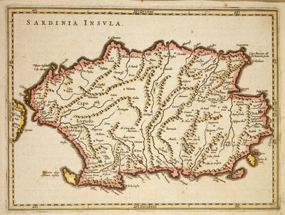 Map of Sardinia Region by Joan Blaeu