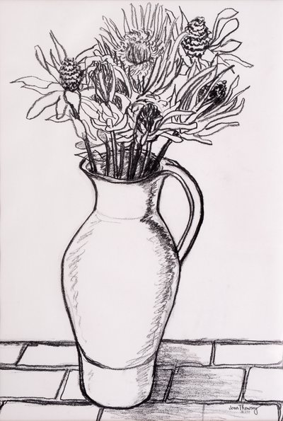 Brown Jug with Dried Flowers by Joan Thewsey