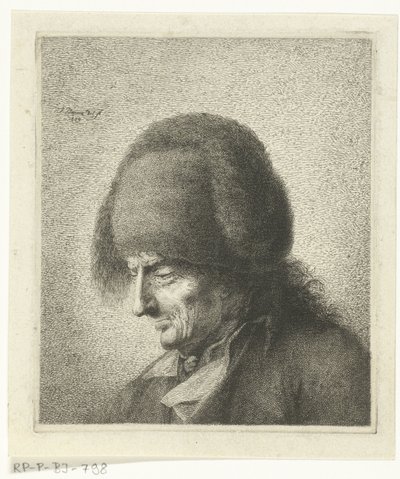 Head of an Old Man with Fur Hat by Joannes Bemme
