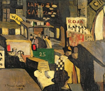 Barcelona Street Scene by Joaquin Torres Garcia