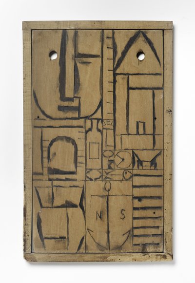 Constructive with Incised Drawing by Joaquin Torres Garcia