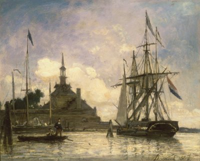 Rotterdam Port by Johan Barthold Jongkind