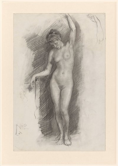 Standing Female Nude by Johan Antonie de Jonge