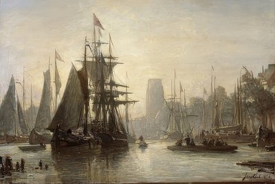 The Port of Rotterdam. 1856 by Johan Barthold Jongkind