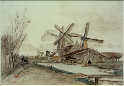 The Mills of Stolk, Rotterdam by Johan Barthold Jongkind