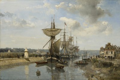 Frigates, Port of Harfleur by Johan Barthold Jongkind