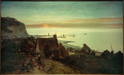 Sunset at St. Valéry-en-Caux by Johan Barthold Jongkind