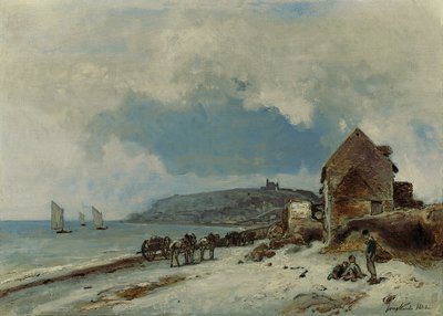 The Beach at Sainte-Adresse by Johan Barthold Jongkind