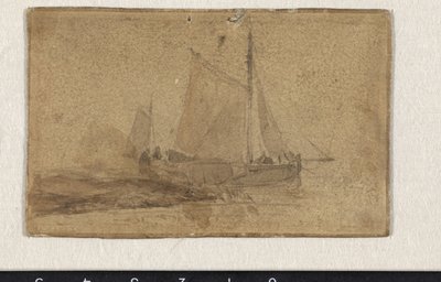 Fishing Boat Moored at a Headland by Johan Barthold Jongkind