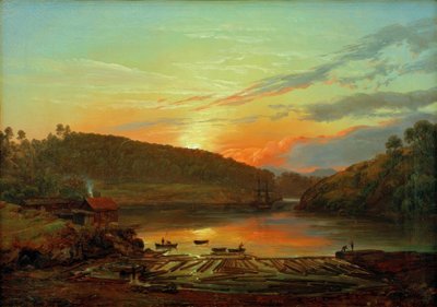 Landscape near Skien at Sunset by Johan Christian Dahl