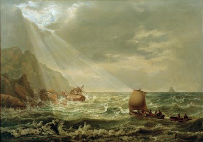 Shipwreck on the Rocky Coast of Capri by Johan Christian Dahl