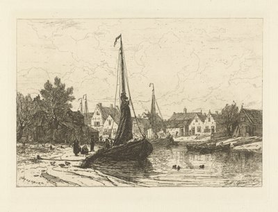 View of the Harbor of Spakenburg by Johan Conrad Greive