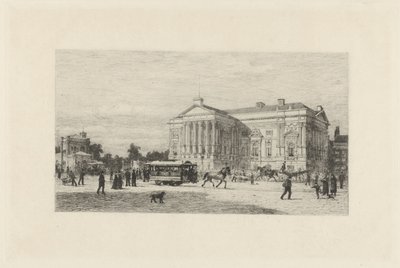 View of Leidseplein in Amsterdam by Johan Conrad Greive