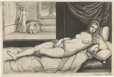 Venus lying on bed by Johan Danckerts