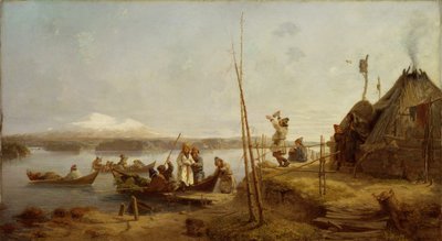 Bridal Homecoming at Lake Hornavan by Johan Fredrik Hockert