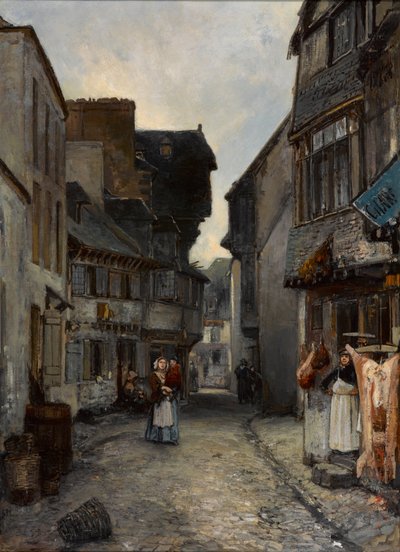 A street in Landerneau by Johan Jongkind