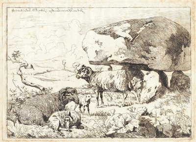 Sheep by a Burial Mound by Johan Thomas Lundbye