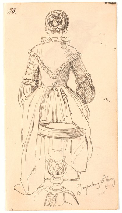 Seated, back-turned woman by Johan Thomas Lundbye