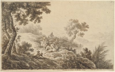 Landscape with Travelers by Johann Albrecht Dietzsch