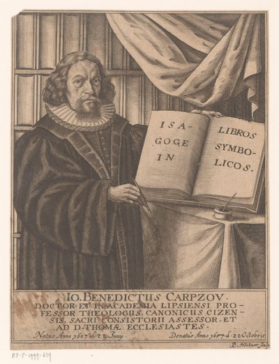 Portrait of Johann Benedict Carpzov by Johann Caspar Hoeckner