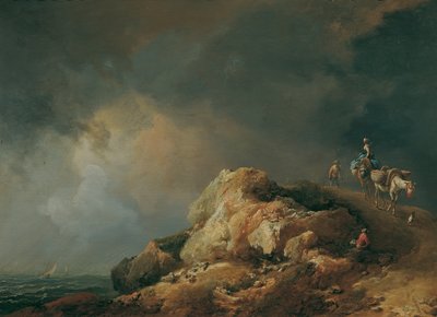 Coastal Landscape with Pack Animals by Johann Christian Brand