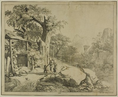 Mountain Landscape with Staffage by Johann Christoph Erhard