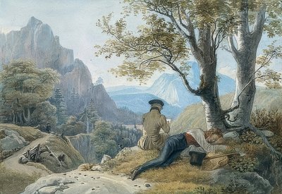 Resting Artists in the Mountains by Johann Christoph Erhard