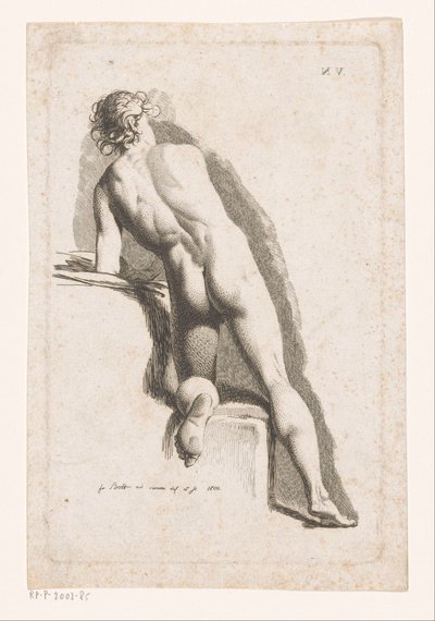 Kneeling Male Nude, Seen from Behind by Johann Friedrich Bolt