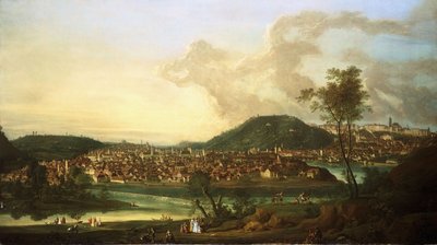 View of Prague from the East by Johann Friedrich Meyer