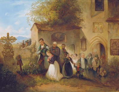 At the Cemetery ("The Bride at the Grave") by Johann Friedrich Treml