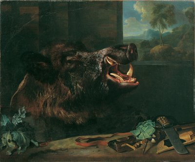 Wild Boar Still Life by Johann Georg de Hamilton