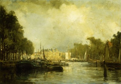 Rotterdam Harbour by Johann Hendrik Mastenbroek