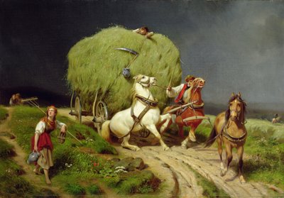The Hay Wagon, 1874 by Johann Jakob Eduard Handwerk