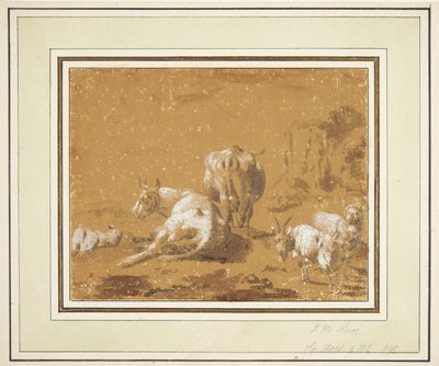 Landscape with Cows and Goats by Johann Melchior Roos